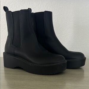 Mix No. 6 Black Ankle Boots with Chunky Platform